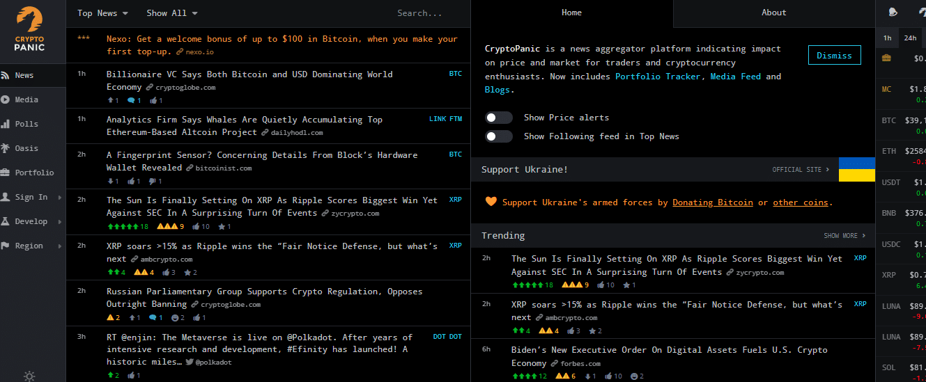 کریپتو پنیک سایت جمع‌آوری کننده اخبار