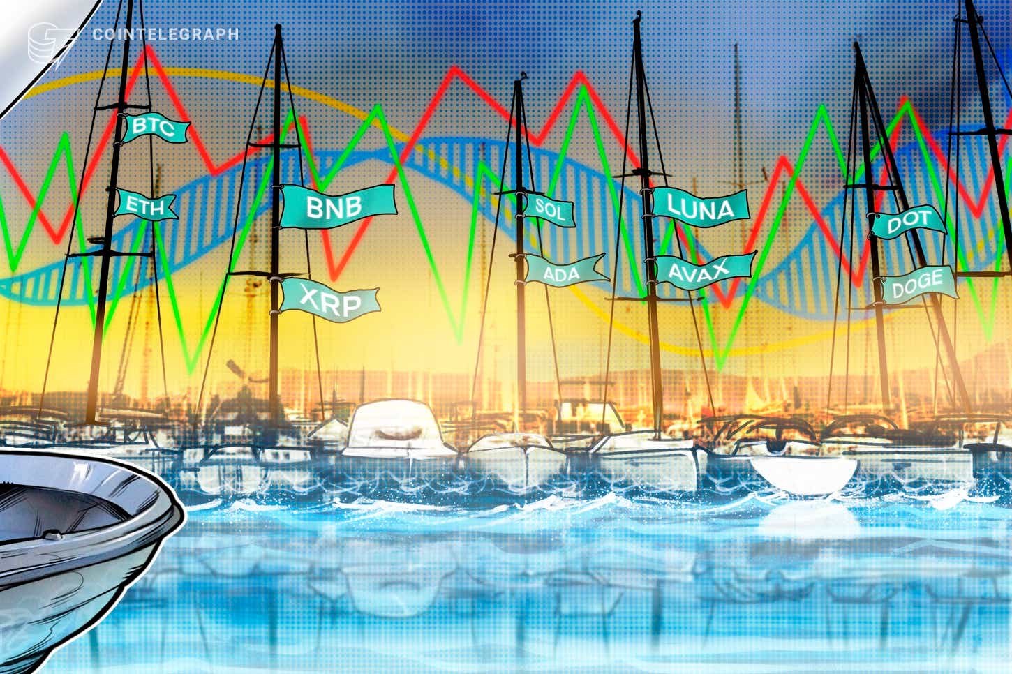 تحلیل تکنیکال ۱۰ ارز دیجیتال برتر: BTC, ETH, BNB, XRP, LUNA, SOL, ADA, AVAX, DOT, DOGE