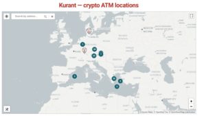 دستگاه‌های خودپرداز بیت کوین Confinity در سراسر اروپا. منبع: Kurant