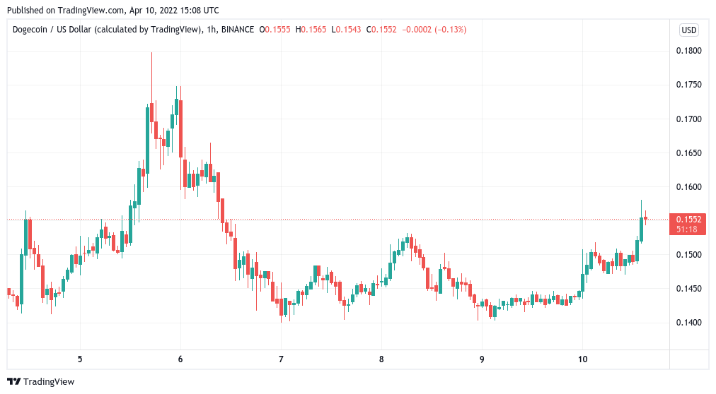 دوج کوین (DOGE) که بلافاصله از میان روند ده ارز برتر خارج شد، یک بار دیگر از بقیه پیشی گرفت و در 24 ساعت 8.3 درصد افزایش یافت.