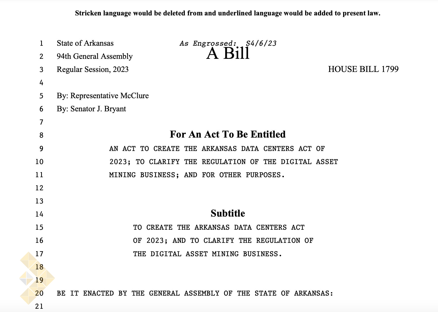 تصویب لایحه حمایت از حقوق ماینرهای بیت کوین در آرکانزاس